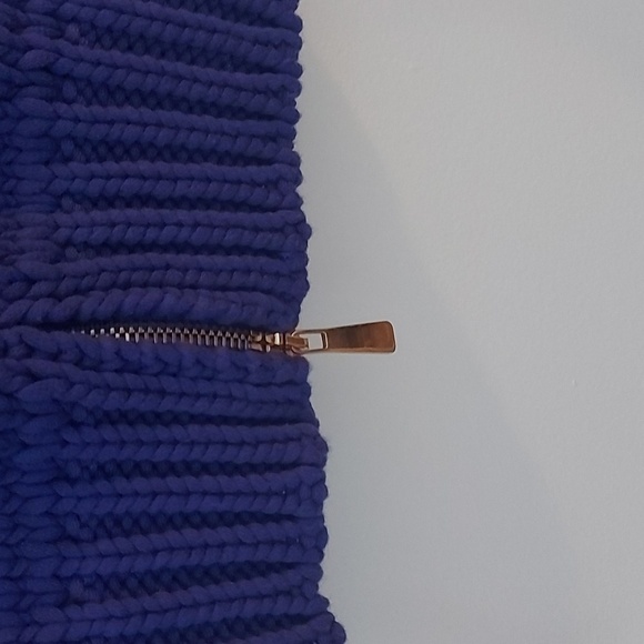 Malo Double Zipper Mock Neck Cotton Polymide Shaker Knit Sweater Size 38 - Picture 4 of 10